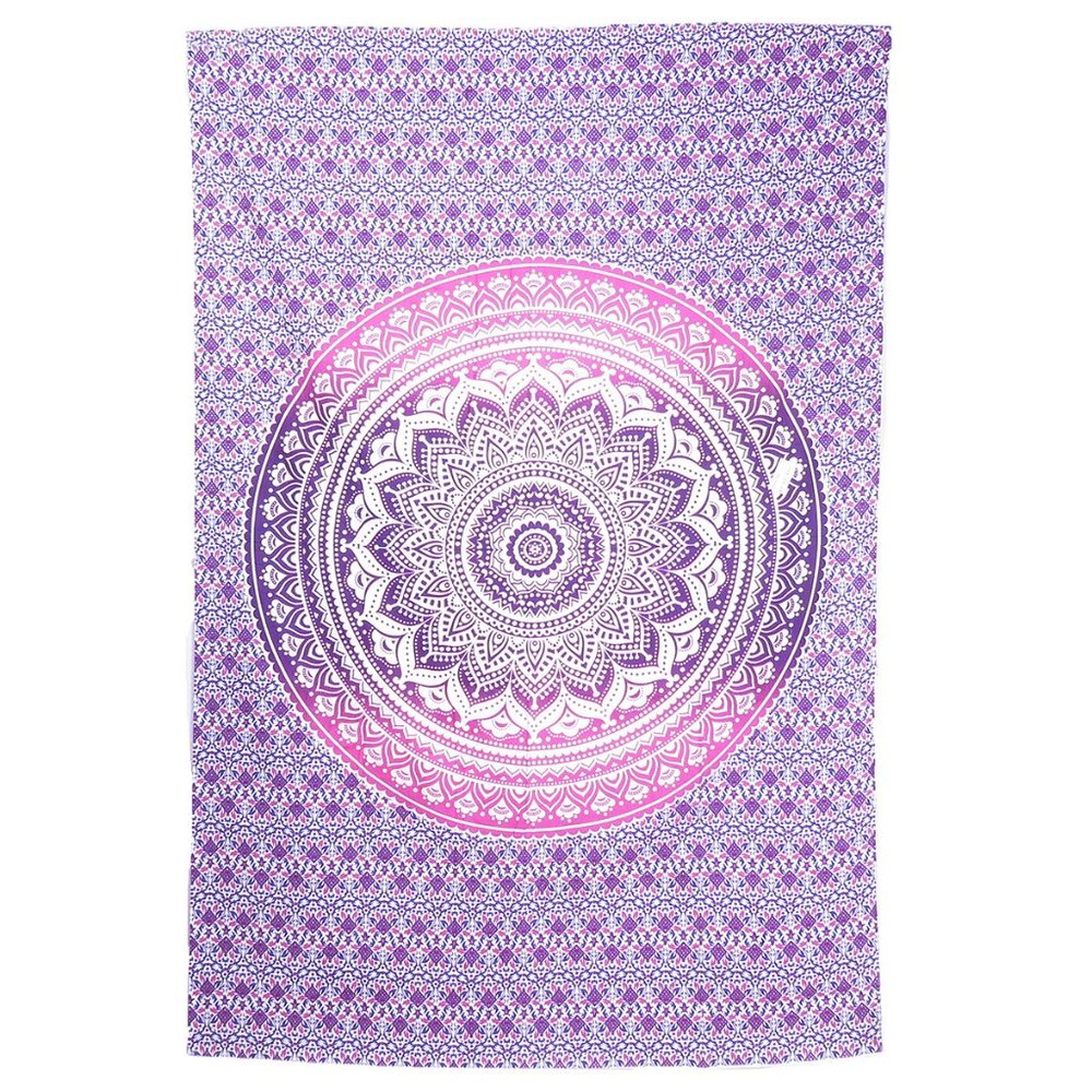 Oussum Pink Cotton Boho Hippie Twin Tapestry Wall Hanging for Home Decor - Picture 4 of 4